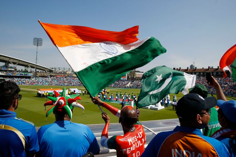 india pakistan flags cricket