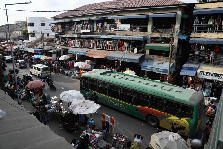 A general view of the Makola market in Accra, Ghana