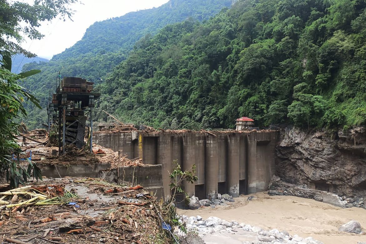 A general view shows the damaged Teesta V power plant