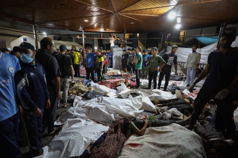 Aftermath of deadly Israeli air raid on al-Ahli Arab Hospital