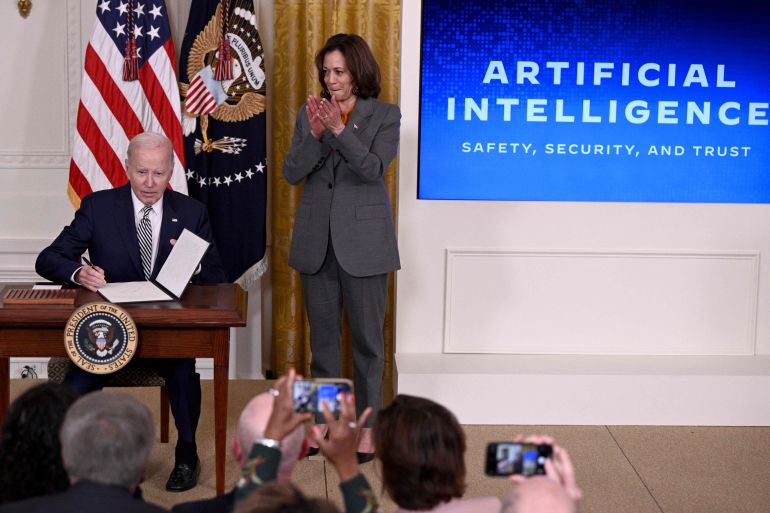 Biden announces 'strongest' regulations yet to ensure safety of AI |  Technology News | Al Jazeera