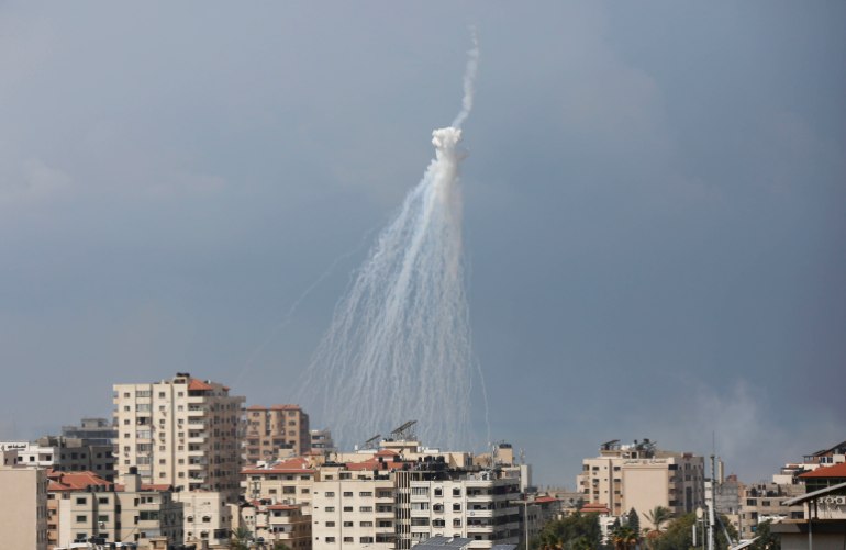 Smoke rises after an Israeli airstrike on Gaza City, Gaza