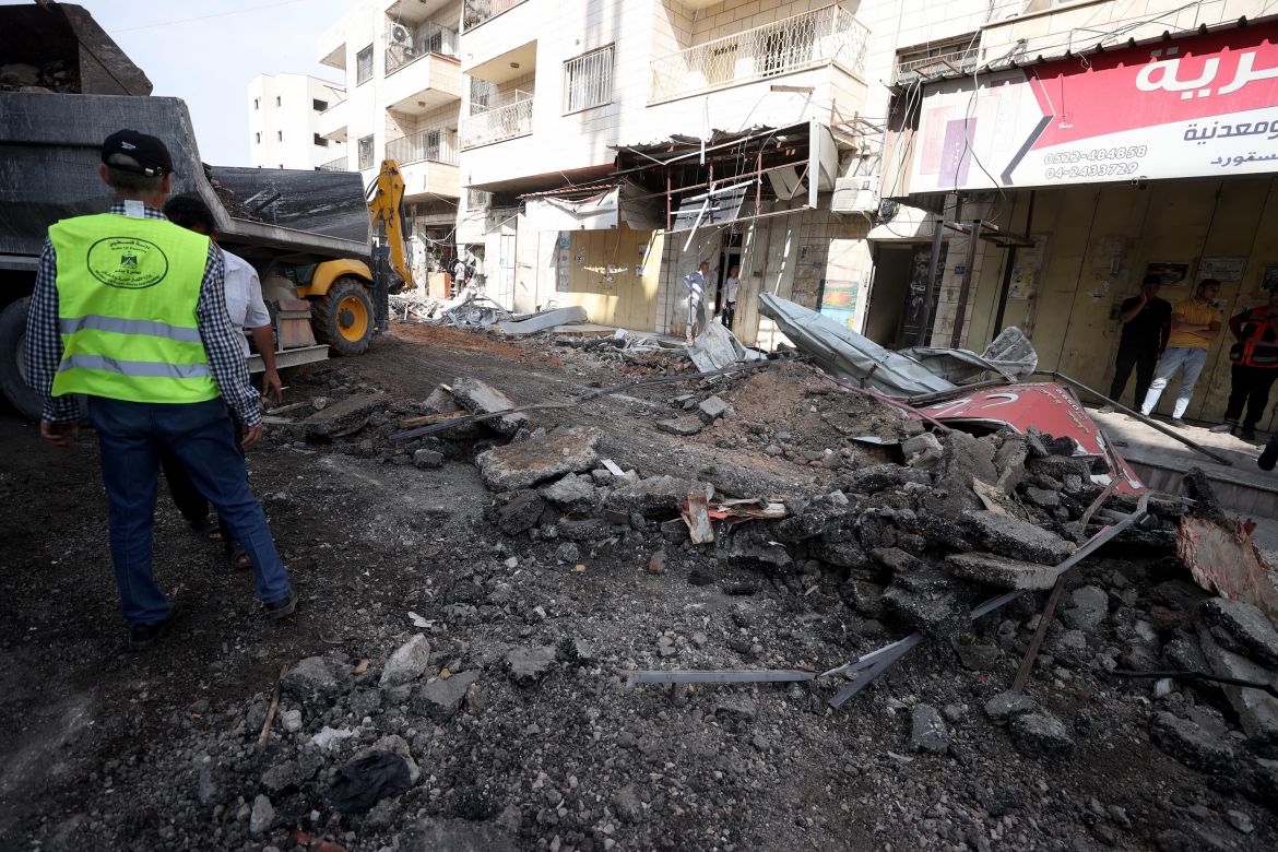 A view of the area after four Palestinians were killed by Israeli army fire in West Bank city of Jenin