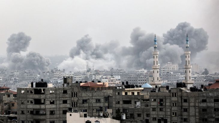 Smoke rises following Israeli bombardment on Gaza City