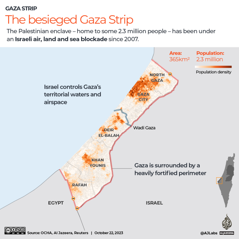 INTERACTIVE - Besieged Gaza Strip five governorates-1697994295