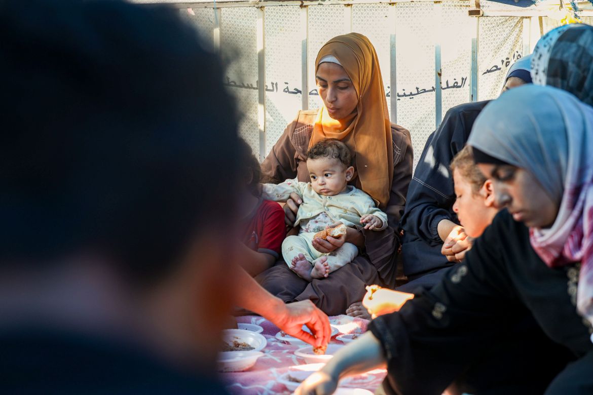 Family sheltering at Al-Shifa hosital in Gaza