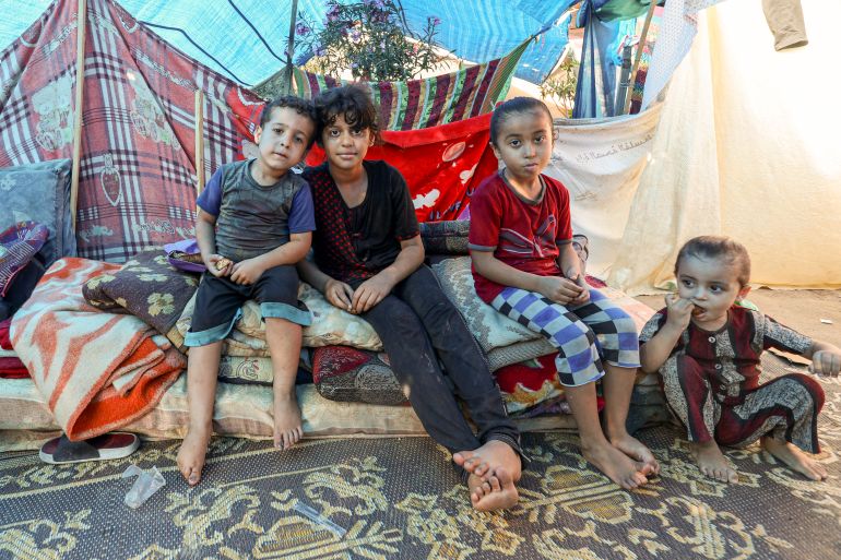 Family sheltering at Al-Shifa hosital in Gaza