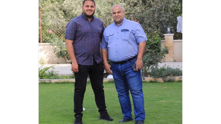 Wael Dahdouh with his son Hamza in happier times