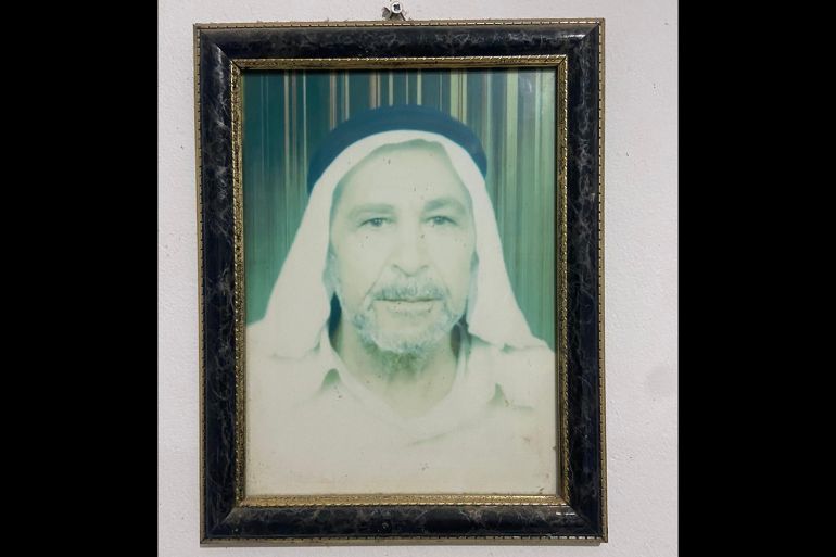 A photo of the author's grandfather, in their home in Deir el-Balah, southern Gaza