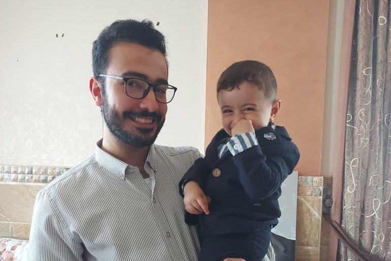Ahmed Nehad with his nephew