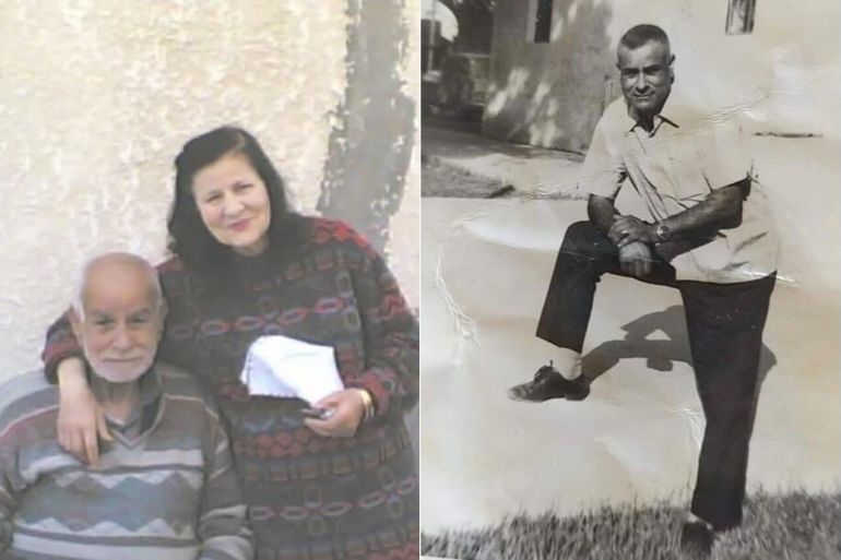 Hammam's grandparents (L) and his grandfather, Elias, at the hospital (R)