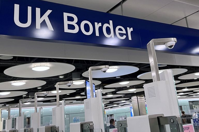 A sign that reads: UK Border