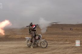 A Houthi fighter fires a rocket-propelled grenade during a military manoeuvre near Sanaa, Yemen on October 30, 2023 [Houthi Media Center/Handout via Reuters]
