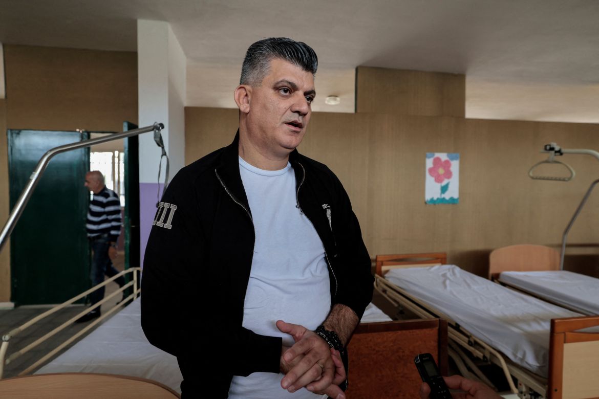 Milad Al Alam, Mayor of the Christian village of Rmeish speaks to journalists, amidst tension between Israel and Hezbollah in the Southern village of Rmeish, Lebanon.