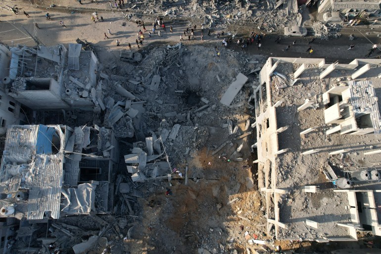 The aftermath of Israeli strikes in Maghazi, central Gaza