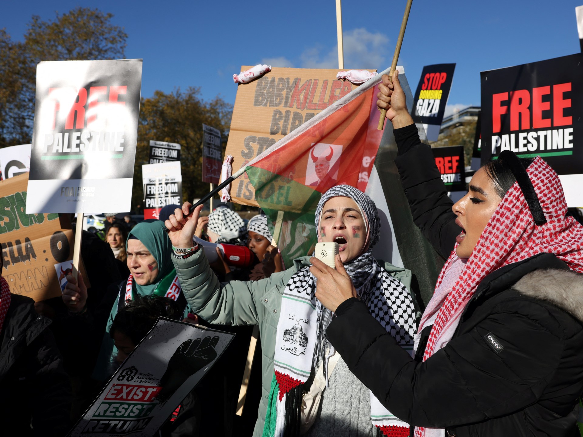 „Zatrzymajcie bombardowanie Gazy”: tysiące przyłączają się do propalestyńskiego marszu w Londynie |  Wiadomości o konflikcie izraelsko-palestyńskim