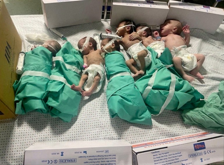Newborns in Gaza's Al Shifa hospital