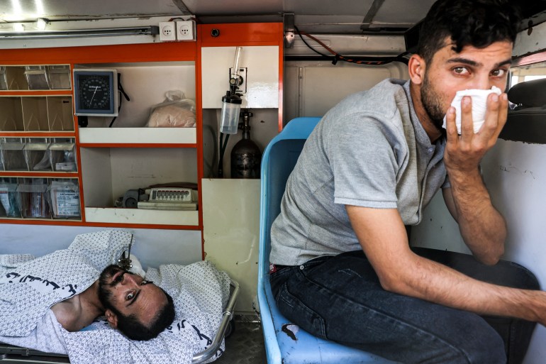 Palestinian health ministry ambulances