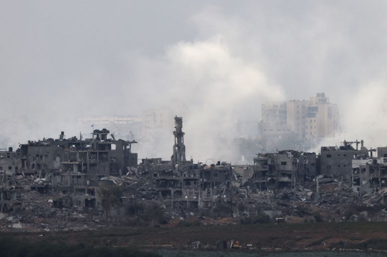 Smoke rising over Gaza