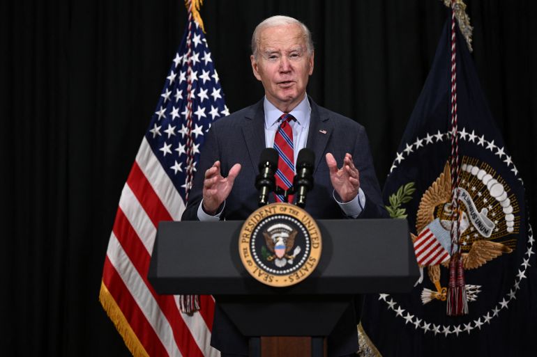 US President Joe Biden speaks about the release of hostages from Gaza, in Nantucket, Massachusetts, on November 24