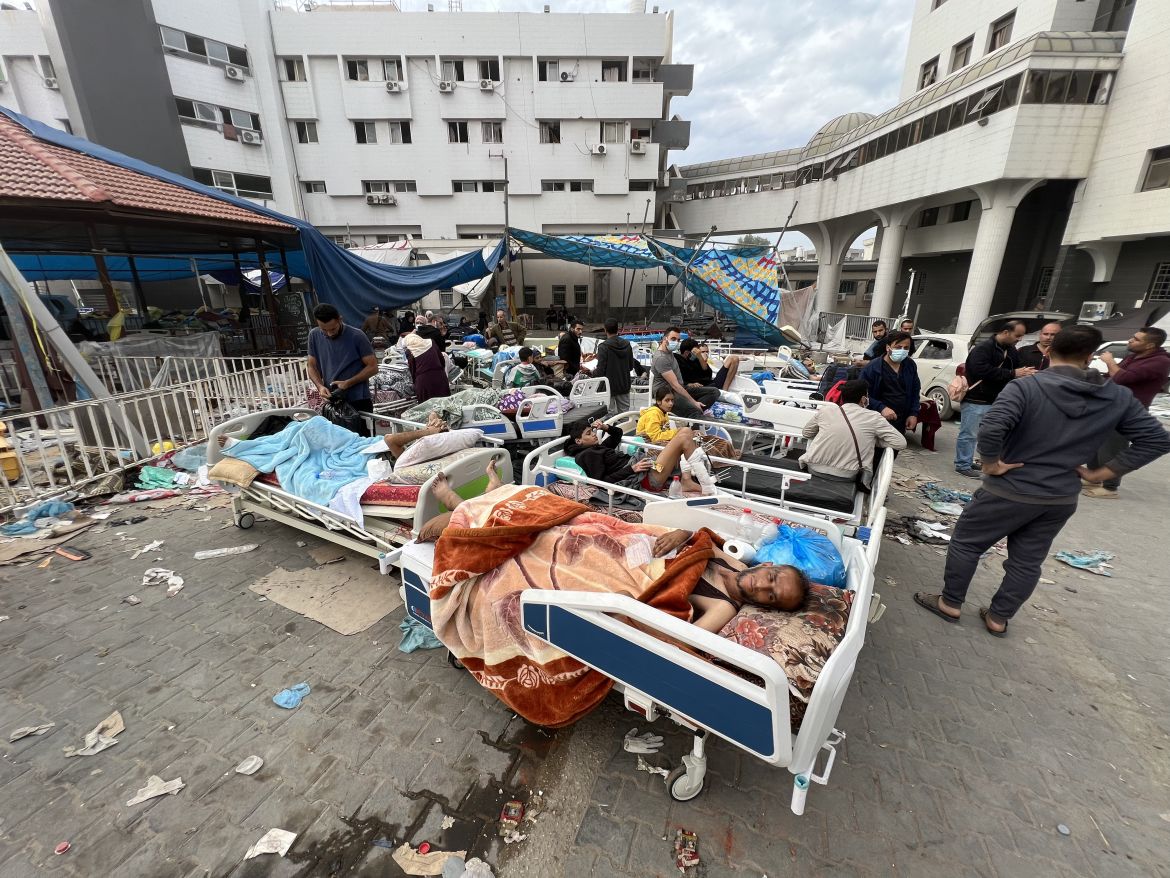 Some Palestinians injured are seen at the Al-Shifa Hospital which houses thousands of injured and displaced people after the 4-day humanitarian pause begins for prisoner exchange between the Israeli army and Palestinian group Hamas in Gaza City, Gaza on November 25