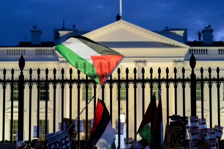 pro-Palestinian demonstration in front of the White House