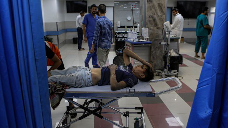 Patients in al-Shifa hospital, Gaza