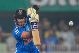 India&#039;s captain Suryakumar Yadav plays a shot [Anupam Nath/AP]
