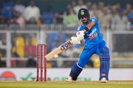 Ruturaj Gaikwad has led India&#039;s charge against Australia in the third T20 [Anupam Nath/AP]