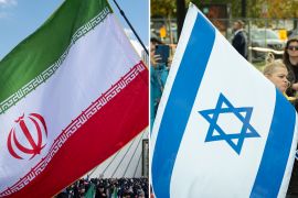 The Iranian flag (left) and the Israeli flag [Getty Images]