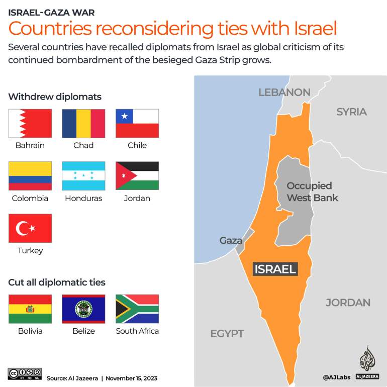 INTERATTIVO - I paesi stanno riconsiderando i legami con Israele - 15 NOV 2023