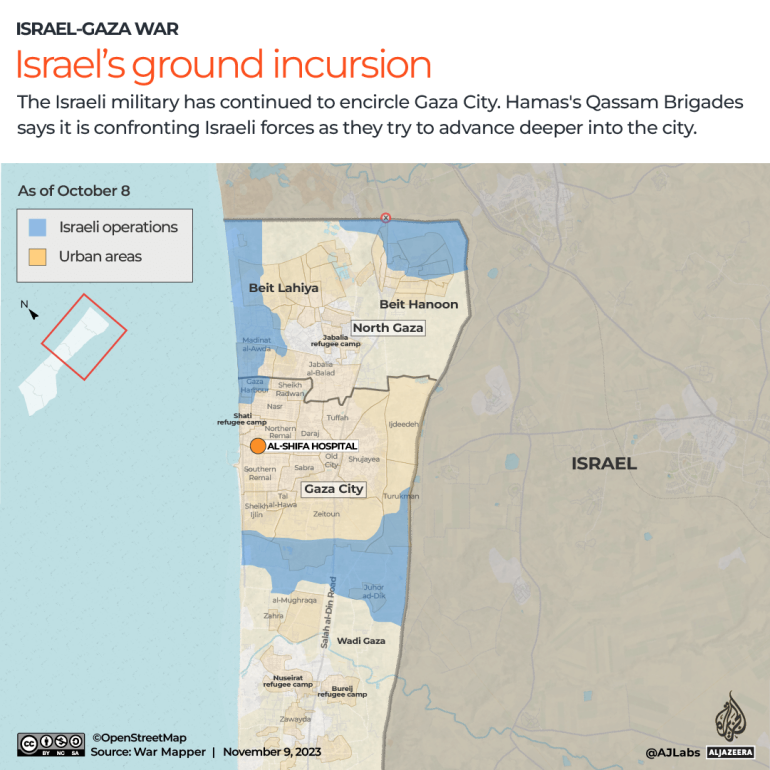 INTERACTIVE-GAZA-INCURSION MAP-NOV9-2023-1699525523