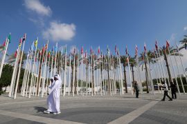 Participants arrive at the venue for the COP28 United Nations climate talks in Dubai on November 29, 2023 [Giuseppe Cacace/AFP]