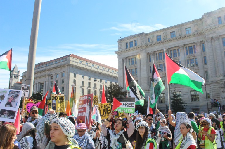 I manifestanti si radunano a Washington, DC