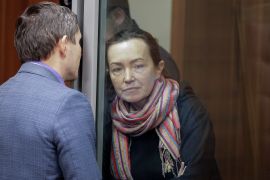 Russian-American journalist Alsu Kurmasheva attends a court hearing in Kazan, Russia, on December 1, 2023 [Alexey Nasyrov/Reuters]