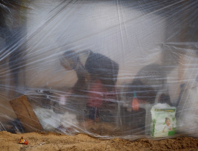 Gaza rain tent