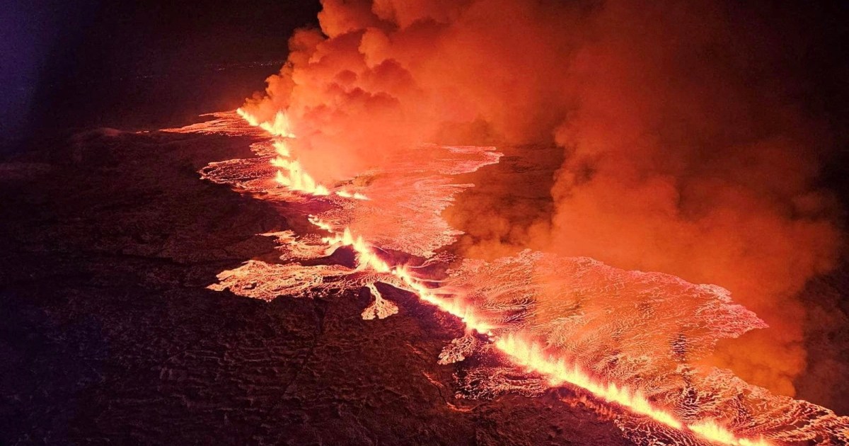 Aerial video shows volcano erupting in Iceland | Volcanoes News