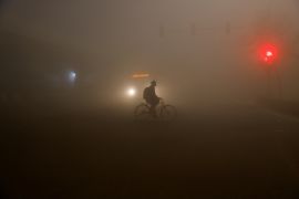 Delhi smog fog