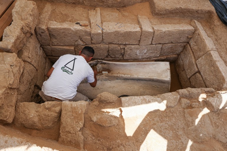 A Roman-era necropolis discovered in Gaza city in early 2022.