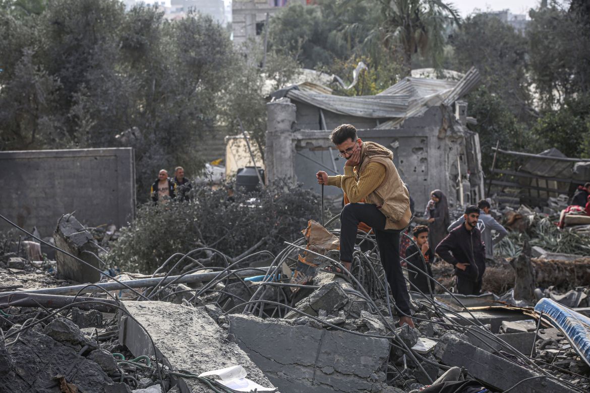 Israeli attack on a residential home in al-Zuwaydeh, central Gaza Strip