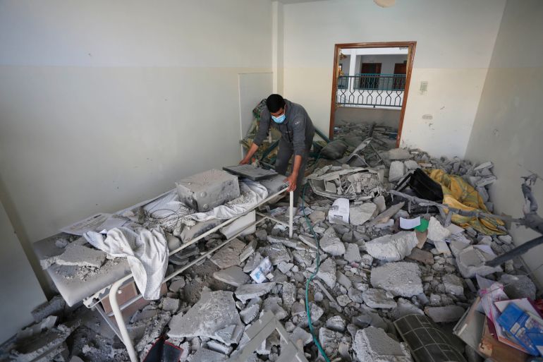 Yaffa Hospital, which was severely damaged in the Israeli attacks in Deir al-Balah
