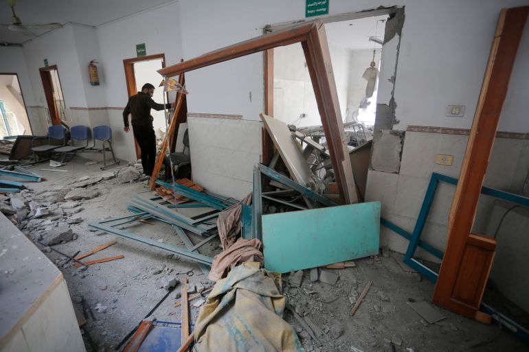 Yaffa Hospital, which was severely damaged in the Israeli attacks in Deir al-Balah