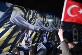 Players of Fenerbahce arrive in Sabiha Gokcen Airport, Istanbul