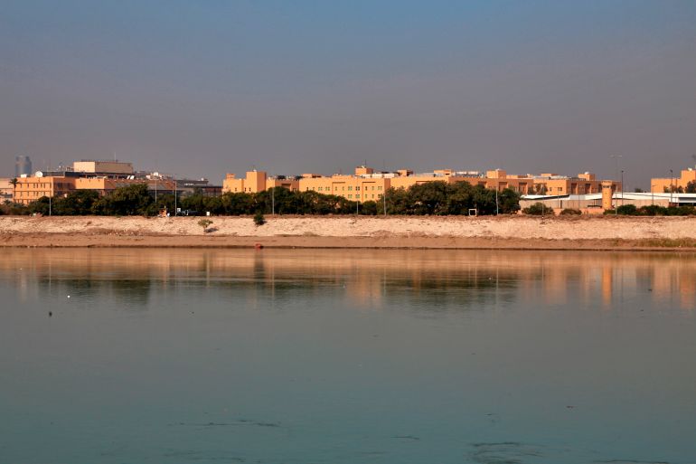 The U.S. Embassy is seen from across the Tigris River in Baghdad