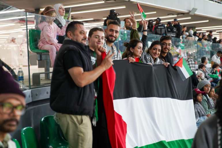 Stand with Palestine event at Education City Stadium in Doha, Qatar [Sorin Furcoi/Al Jazeera]