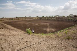 Across Kenya the years long drought had a significant impact on the communities. A water pan used to collect rainwater for farming dried completely in Kakuma, making it impossible to produce food.