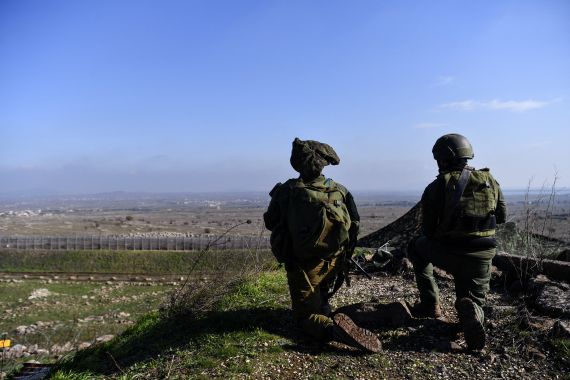 Israeli soldiers operate in the Israeli-occupied Golan Heights near the border with Syria, amid the ongoing war in Gaza, December 28, 2023. [REUTERS/Gil Eliyahu]