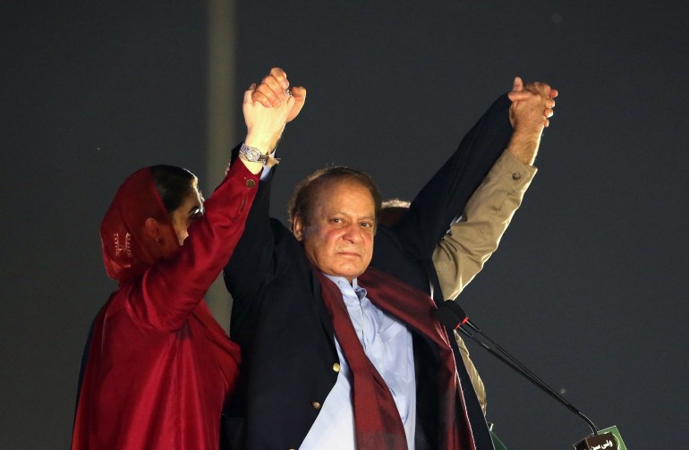 Three-time Pakistan prime minister Nawaz Sharif returned to country in November after four years in self-exile. [Rahat Dar/EPA]