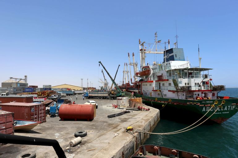 A ship is docked at the Berbera port in Somalia, May 17, 2015