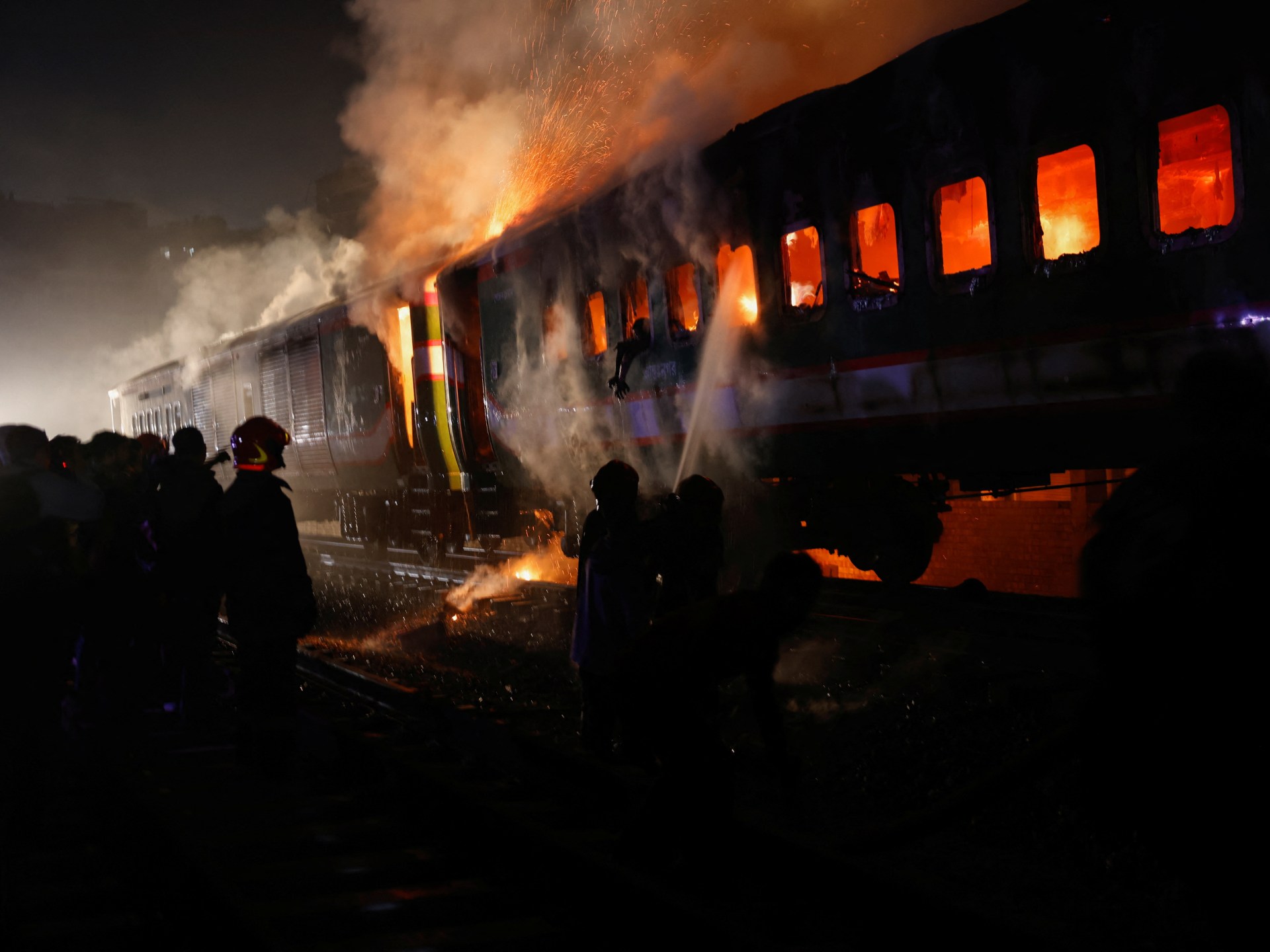 At least four killed in Bangladesh train fire before elections | Elections News